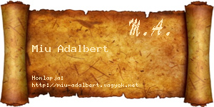 Miu Adalbert névjegykártya